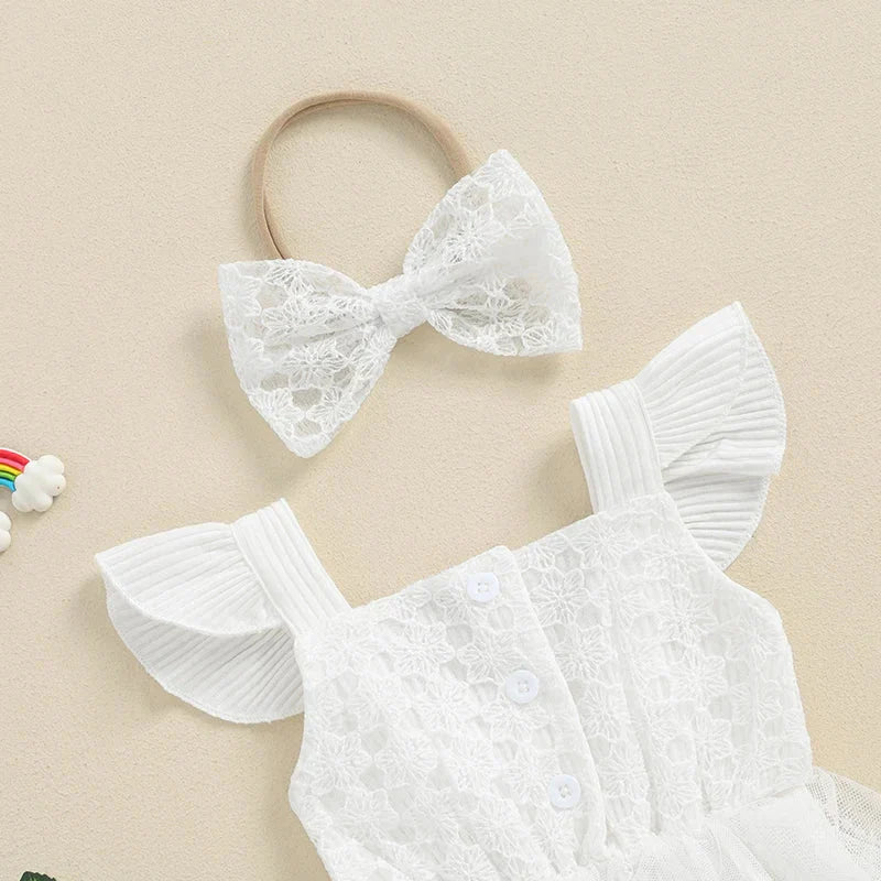 Lace Angel Dress with Bow - Betina Baby & Kids
