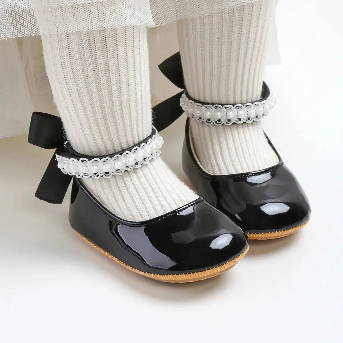 Lace Bow Mary Jane Baby Shoes - Betina Baby & Kids