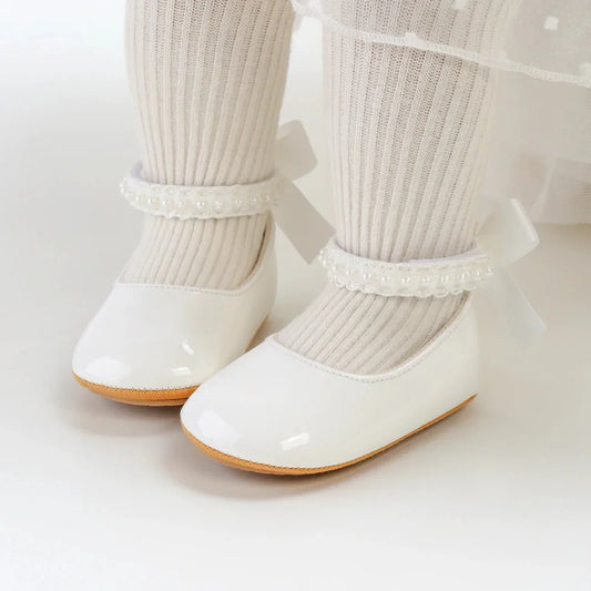 Lace Bow Mary Jane Baby Shoes - Betina Baby & Kids