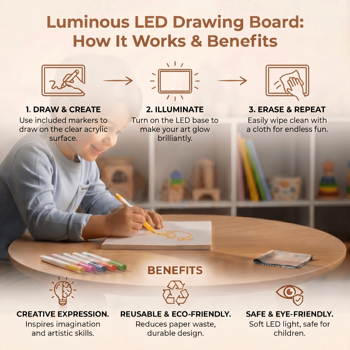 Magic Glow LED Drawing Board for Kids - Betina Baby & Kids