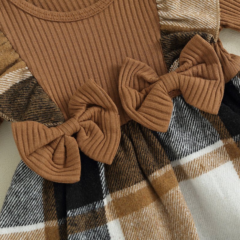 Plaid Dress with Bow Headband - Betina Baby & Kids