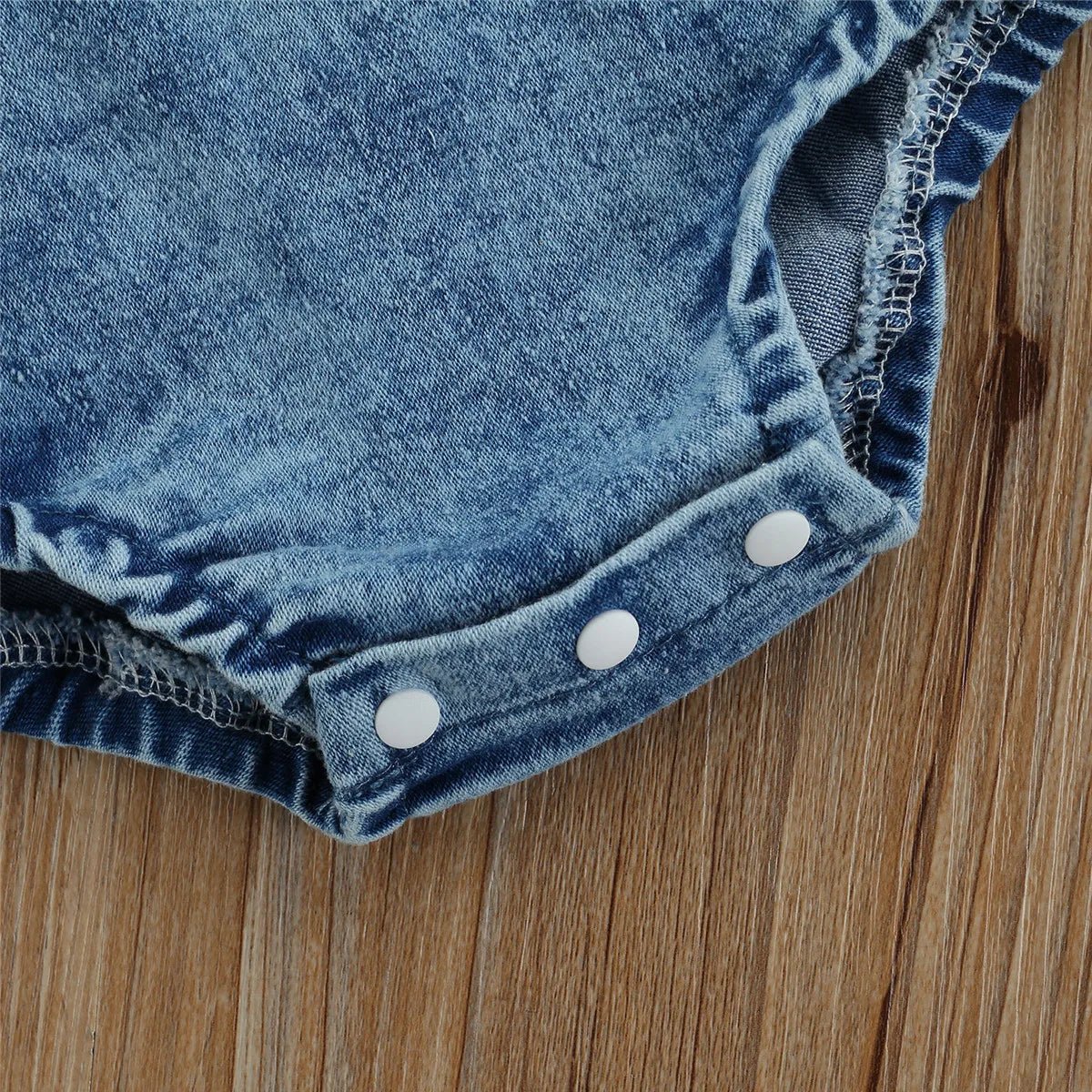 Rainbow Denim Romper with Headband - Betina Baby & Kids