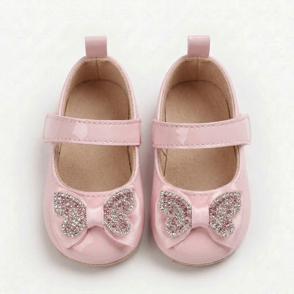Rhinestone Bow Mary Jane Baby Shoes - Betina Baby & Kids