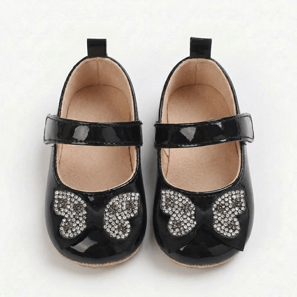 Rhinestone Bow Mary Jane Baby Shoes - Betina Baby & Kids
