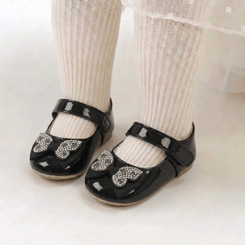 Rhinestone Bow Mary Jane Baby Shoes - Betina Baby & Kids