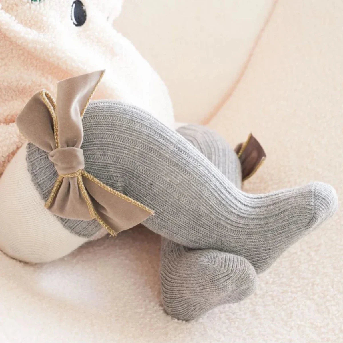 Ribbed Bow Baby Socks - Betina Baby & Kids
