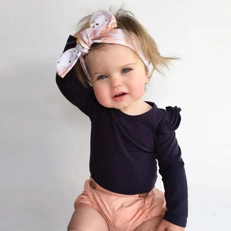 Ruffle Shoulder Long Sleeve Bodysuit - Betina Baby & Kids