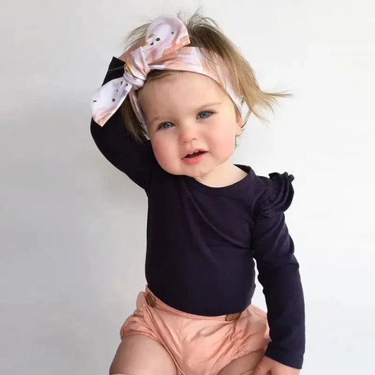 Ruffle Shoulder Long Sleeve Bodysuit - Betina Baby & Kids