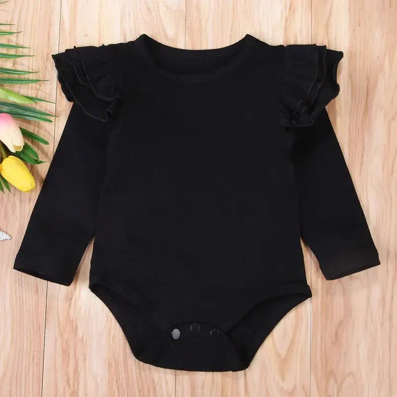 Ruffle Shoulder Long Sleeve Bodysuit - Betina Baby & Kids
