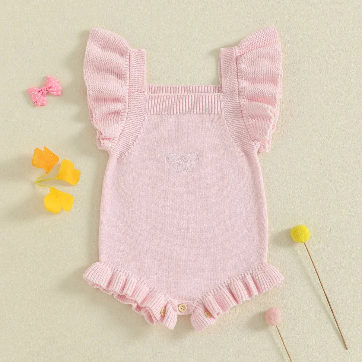 Ruffle Strap Knit Romper - Betina Baby & Kids