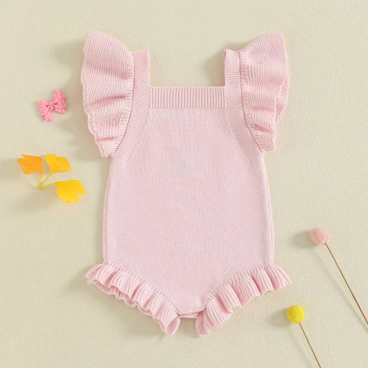 Ruffle Strap Knit Romper - Betina Baby & Kids