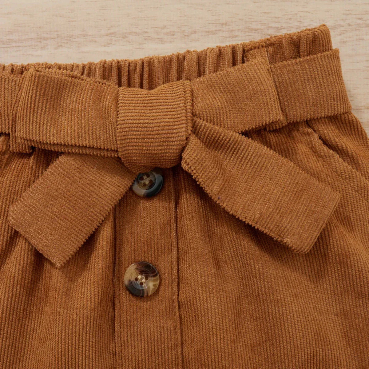 Ruffle Top & Corduroy Bow Skirt Set - Betina Baby & Kids