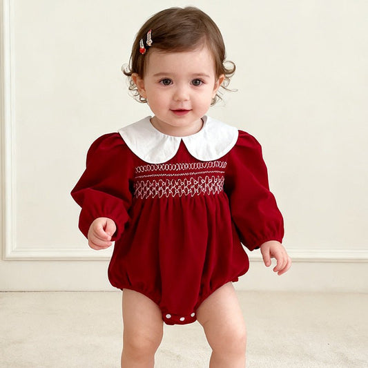 Smocked Collar Baby Romper - Betina Baby & Kids