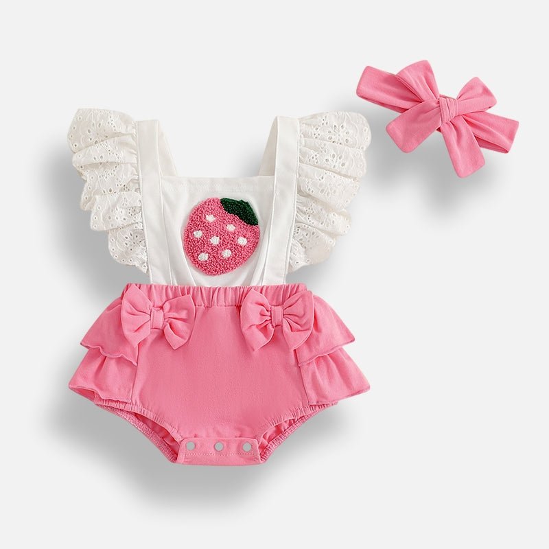 Strawberry Sweet Romper with Bow - Betina Baby & Kids
