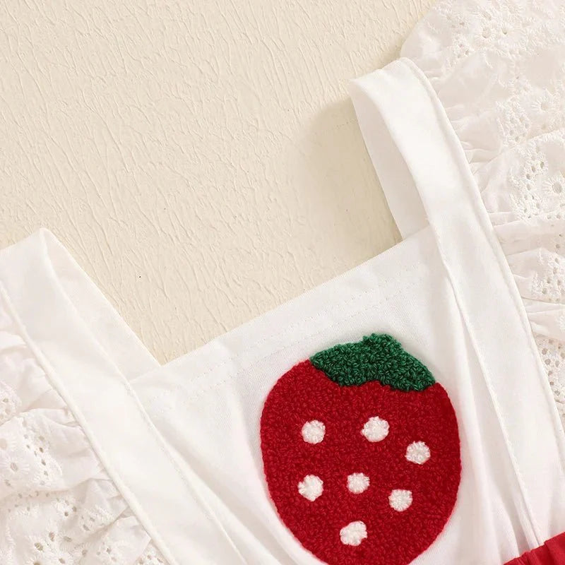 Strawberry Sweet Romper with Bow - Betina Baby & Kids
